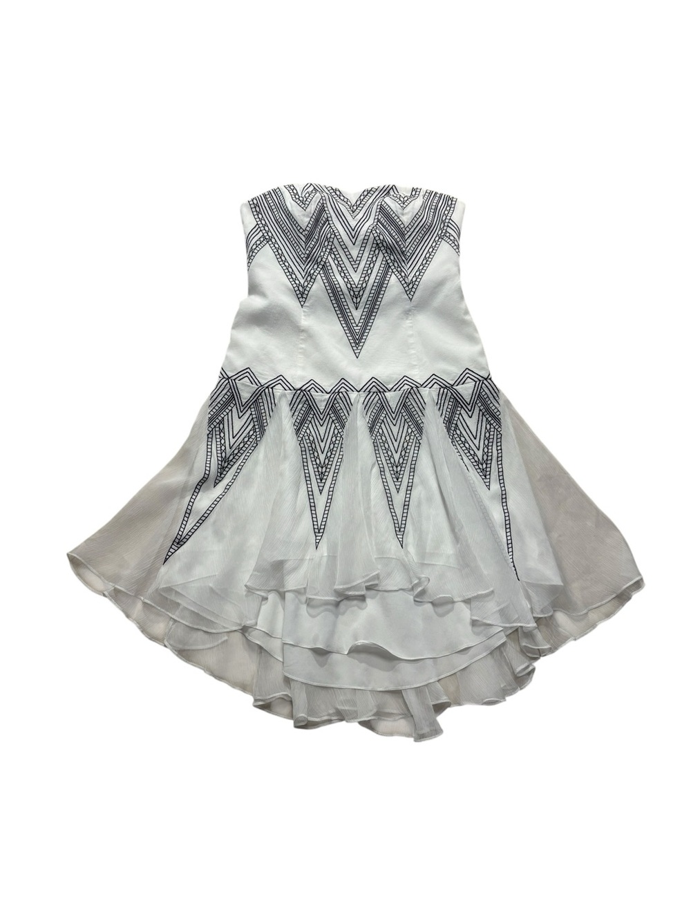 Free People Radiating Angles Strapless Ruffle Hi-Low Size 2 Dress